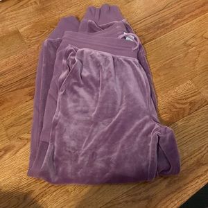 large (L) champion purple velvet sweatpants